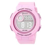 OFFCUP Kids Digital Watch, 30m Waterproof Sports Toddler Watch, PU Band Children's Wrist Watches, Cute LED Electrical Watches for Girls Boys Age 3-11 Indoor and Outdoor (Purple-Round)