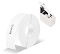 OFFCUP Label Maker Tape, 15mm*6m Adapted Label Print Paper, Waterproof Anti-Oil Thermal Labeling Tape Replacement for P11 P12 D30 D35 HP1 HP3 Etc (6M Long/Roll)