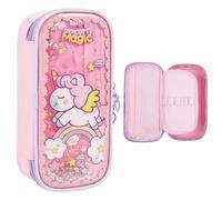 OFFCUP Large Capacity Pencil Case, Waterproof PVC Pencil Pouch, Quicksand Pen Bag Built-in Colored Sand Sequins, Portable Stationery Organizer School Supplies for Girls Boys Students (Unicorn)