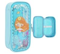 OFFCUP Large Capacity Pencil Case, Waterproof PVC Pencil Pouch, Quicksand Pen Bag Built-in Colored Sand Sequins, Portable Stationery Organizer School Supplies for Girls Boys Students (Mermaid)