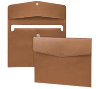 OFFCUP Leather Envelope Documents, 2pcs A4 Leather File Folder, PU Document Bag, Travel Portfolio Bag Holder Organizer for Document Stationery Organizer Tablet PC Sleeve (Brown)