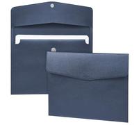 OFFCUP Leather Envelope Documents, 2pcs A4 Leather File Folder, PU Document Bag, Travel Portfolio Bag Holder Organizer for Document Stationery Organizer Tablet PC Sleeve (Dark Blue)