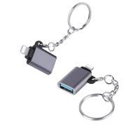 OFFCUP Lightning to USB Flash Adapter, 2 Pack Iphone OTG Converter Dongle with Keychain, Camera Card Reader Keyboard Mouse Drive MIDI Hub Piano Data Sync for 14 13 12 11 Pro Max Mini 8 7Plus XR XS SE