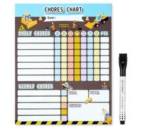 OFFCUP Magnetic Chore Chart, 70 Stickers Magnetic Reward Chart, Reusable Chore Whiteboard with 1 Dry Erase Marker Reward Chart for Kids with Daily Routine Chart Chores Board for Children, Family (Car)