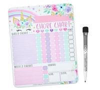 OFFCUP Magnetic Chore Chart, 70 Stickers Reward Chart, Reusable Whiteboard With Dry Erase Marker, Daily Routine Board for Kids (Unicorn)