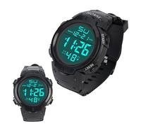 OFFCUP Mens Digital Watch, Men's Referee Watches, PU Strap Mens Sport Watch with LED Backlight Alarm Timer Stopwatch Date, Wrist Watches for Men Boys Daily Use Referee Match Running Training