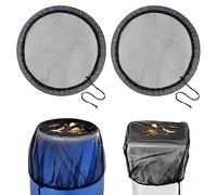 OFFCUP Mesh Cover for Rain Barrels, 2pcs Rain Barrel Cover, 95cm Rain Barrel Net Adjustable Water Butt Net Anti Insect and Leaves Falling for for Home Outdoor Garden Water Catchment Bucket