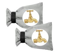 OFFCUP Outside Tap Covers for Winter, 2pcs Thickened Outdoor Tap Cover, Large Insulated Protector Outdoor Faucet Covers for Winter from Freezing Bursting (Grey)