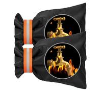 OFFCUP Outside Tap Covers for Winter, 2pcs Thickened Outdoor Tap Cover, Large Insulated Protector Outdoor Faucet Covers for Winter from Freezing Bursting (Orange)