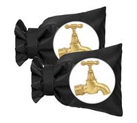 OFFCUP Outside Tap Covers for Winter, 2pcs Thickened Outdoor Tap Cover, Large Outdoor Tap Cover Large Insulated Protector Outdoor Faucet Covers for Winter from Freezing Bursting (Black)