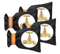 OFFCUP Outside Tap Covers for Winter, 4pcs Thickened Outdoor Tap Cover, Large Outdoor Tap Cover Large Insulated Protector Outdoor Faucet Covers for Winter from Freezing Bursting (Orange)
