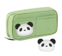 OFFCUP Panda Pencil Case, Cute Pencil Pouch with Dolls, Large Capacity Multi-Layer Wide Opening Mouth Pen Bag Makeup Bag School Stationery for Kids Girls Teenage Boys Gifts
