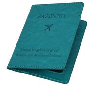 OFFCUP Passport Holder Cover, PU Leather RFID Blocking Passport Cover, Universal Travel Wallet Case Organiser with Card Slot for Money Boarding Passes Credit Cards Green