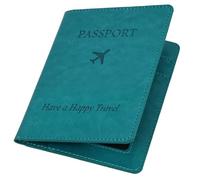 OFFCUP Passport Holder Cover, PU Leather RFID Blocking Passport Cover, Universal Travel Wallet Case Organiser with Card Slot for Money Boarding Passes Credit Cards Green