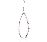 OFFCUP Phone Charm, Natural Crystal Beaded Charms Lanyard, Anti- Lost Charm Wrist Strap Phone Lanyard Wrist Strap Keychain for Wallet Handbag Camera Cell Decoration (Purple)
