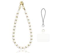 OFFCUP Phone Charm, Natural Crystal Beaded Charms Lanyard, Anti- Lost Charm Wrist Strap Phone Lanyard Wrist Strap Keychain for Wallet Handbag Camera Cell Decoration