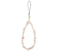 OFFCUP Phone Charm, Natural Crystal Beaded Charms Lanyard, Anti- Lost Charm Wrist Strap Phone Lanyard Wrist Strap Keychain for Wallet Handbag Camera Cell Decoration (Pink)