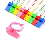 OFFCUP Placstic Whistle, 10pcs Referee Whistle, Whistles with Lanyards Sport Whistle children's whistle for School Sports Training, Football, Security and Emergency Survival