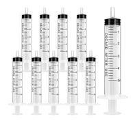OFFCUP Plastic Syringes, 10pcs No Needle Syringe, 5ml Liquid Measuring Syringe with Luer Slip Tip for Refilling and Measuring Liquids, Scientific Labs Experiment, Feeding Pets (No Needle)