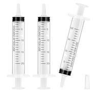 OFFCUP Plastic Syringes, 3pcs 20ML No Needle Syringes, Individually Packaged Liquid Measuring Syringe Tools with Cap, Feeding Syringe for Pets Labs Animal Dispensing Watering