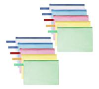 OFFCUP Plastic Wallets, 10PCS A5 Zip Lock Bags Document Wallet File Zipper Bags File Folder Document Folders Plastic Pockets Zipper File Wallet for School Office Homework Storage Bag Travel
