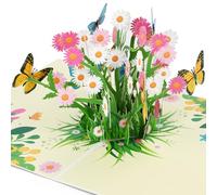 OFFCUP Pop Up Greeting Card, Butterfly Daisy Birthday Card for Women, 3D Pop Up Cards with Envelope, Wedding Thank You Valentines Cards for Anniversary, Special Celebration, Gifts