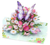 OFFCUP Pop Up Greeting Card, Butterfly Daisy Birthday Card for Women, 3D Pop Up Cards with Envelope, Wedding Thank You Valentines Cards for Anniversary, Special Celebration, Gifts