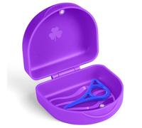 OFFCUP Retainer Case, Slim Aligner Cases for Invisalign, Orthodontic Denture Box with Aligner Removal Tool, Mouth Guard Casees, Purple