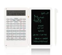 OFFCUP Scientific Calculator, Engineering Scientific Calculators with 6" LCD Writing Tablet and Pen, 2-Line Display 2 in 1 Standard Folding Calculator with 240 Functions for School Office (White)