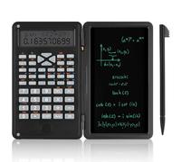 OFFCUP Scientific Calculator, Engineering Scientific Calculators with 6" LCD Writing Tablet and Pen, 2-Line Display 2 in 1 Standard Folding Calculator with 240 Functions for School Office (Black)