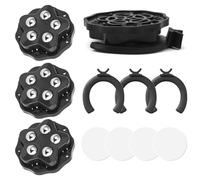 OFFCUP Self-Adhesive Furniture Casters Set of 4, Heavy Duty 360° Swivel Ball Rollers, No-Slip Base for Home Office Tables Furniture Trash (Black)