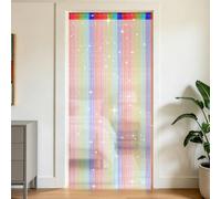 OFFCUP String Door Curtains, 100 x 200cm Fly Insect Bug Screen String Doorways Divider, Glitter Retro Tassel Doors Doorways Dividers Window Curtain Panel Party Decorations (Colorful)