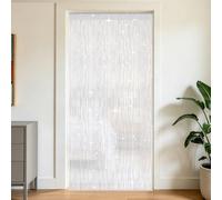OFFCUP String Door Curtains, 100 x 200cm Fly Insect Bug Screen String Doorways Divider, Glitter Retro Tassel Doors Doorways Dividers Window Curtain Panel Party Decorations (White)