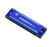 OFFCUP Vibraphone, 10 Holes Blues harp Chromatic Scale Harmonica, Brass Core Harmonica Key of C Mouth Organ 20 Tunes Perfect Music Gift for Beginner Adults Kids, Mini Vibraphone (Blue)