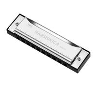 OFFCUP Vibraphone, 10 Holes Blues harp Chromatic Scale Harmonica, Brass Core Harmonica Key of C Mouth Organ 20 Tunes Perfect Music Gift for Beginner Adults Kids, Mini Vibraphone (Silver)