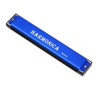 OFFCUP Vibraphone, 24 Holes Double Row Blues harp Diatonic Harmonica, Brass Core Harmonica Key of C Mouth Organ 20 Tunes Perfect Music Gift for Beginner Adults Kids, Mini Vibraphone (Blue)