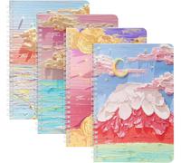 OFFCUP Wirebound 4 Pack Spiral Notebook, 120 Pages/ 60 Sheets Waterproof Notepa