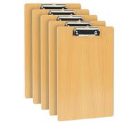 OFFCUP Wooden Clipboard, 5 Pack A4 Wood Hardboard with Black Metal Clip and Concealed Hanging Hole, Durable Artist Sketch Board Drawing Clipboard, A4 Clip Board Paper Board for School Office Business
