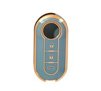 OFFCURVE Car Key Case - Compatible with FIAT 500, Lancia Punto, Panda, Ypsilon, Delta, Grande, Bravo, Musa - Flip & Falten Key Fob Cover