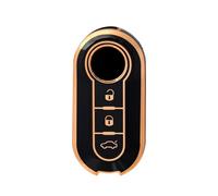 OFFCURVE Car Key Case - Compatible with FIAT 500, Lancia Punto, Panda, Ypsilon, Delta, Grande, Bravo, Musa Flip Falten
