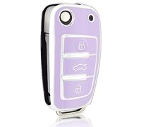 OFFCURVE Car Key Case - Key Fob Cover & Protector, 3-Button, Compatible with Audi A1-A8, Q1-Q7, Seat, Exeo 3R