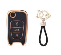 OFFCURVE Car Key Case - Key Fob Cover & Protector - 3 Buttons - Compatible with Hyundai Elantra, i10-i40, ix20-ix55, Santa Fe, Verna, Sportage, Carens, Forte, Avante