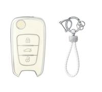 OFFCURVE Car Key Case - Key Fob Cover & Protector - 3 Buttons - Compatible with Hyundai Elantra, i10-i40, ix20-ix55, Santa Fe, Verna, Sportage, Carens, Forte, Avante
