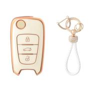OFFCURVE Car Key Case - Key Fob Cover & Protector (3 Buttons) for Hyundai Elantra, i10-i40, ix20-ix55, Santa Fe, Verna, Sportage, Carens, Forte, Avante