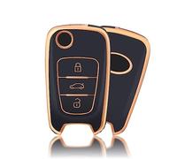 OFFCURVE Car Key Case - Key Fob Cover & Protector (3 Buttons) for Hyundai Elantra, i10-i40, ix20-ix55, Santa Fe, Verna, Sportage, Carens, Forte, Avante