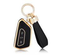 OFFCURVE Car Key Case Keyless Key Fob Cover with Keyring Fit for VW Volkswagen Golf 8 MK8 Cupra Born Formentor Seat Leon MK4 Ateca Tarraco Skoda Octavia 8 Enyaq iV 60 ID.4 ID.3
