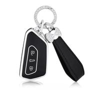 OFFCURVE Car Key Case Keyless Key Fob Cover with Keyring Fit for VW Volkswagen Golf 8 MK8 Cupra Born Formentor Seat Leon MK4 Ateca Tarraco Skoda Octavia 8 Enyaq iV 60 ID.4 ID.3