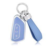 OFFCURVE Car Key Case Keyless Key Fob Cover with Keyring Fit for VW Volkswagen Golf 8 MK8 Cupra Born Formentor Seat Leon MK4 Ateca Tarraco Skoda Octavia 8 Enyaq iV 60 ID.4 ID.3