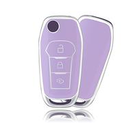 OFFCURVE Car Key Cover Car Key Case Key Fob Cover Car Key Protector 3 Buttons Compatible with Ecosport Edge Explorer Everest Escape Fiesta Focus Fusion Titanium Galaxy Kuga Mondeo Puma