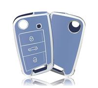 OFFCURVE Car Key Cover Car Key Case Key Fob Cover Car Key Protector 3 buttons Compatible with VW Volkswagen Golf 7 Variant Polo Tiguan Seat Leon Cupra Skoda Octavia Superb